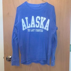 Long sleeve oversized letter graphic print tee